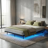 Orion LED Lights Metal Bed Base with USB  Chargers | Reinforced All Metal Floating Bed