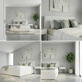 Premium Allure White PU Leather Gas Lift Storage Bed | Two In One Bed and Storage Combo Modern Design