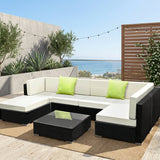 Riviera 7 Piece Wicker Outdoor Furniture Sofa Set | High Quality Rattan 7pc Outdoor Lounge Setting