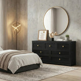 Centrum Black Wooden Chest of Drawers Tallyboy Unit | Designer Modern Storage Cabinet