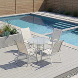 Solero 5 Piece Outdoor Dining Set | 90cm Round Table Outdoor Bistro Set