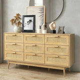 Abruzzi Rattan 3 or 9 Chest of Drawers Dresser Cabinet | Rattan Storage Unit Furniture