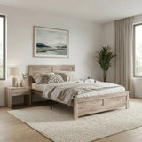 Aspire Luxe Light Oak Woodgrain Timber Bed | Easy Assembly Quality Woodgrain Bed Frame