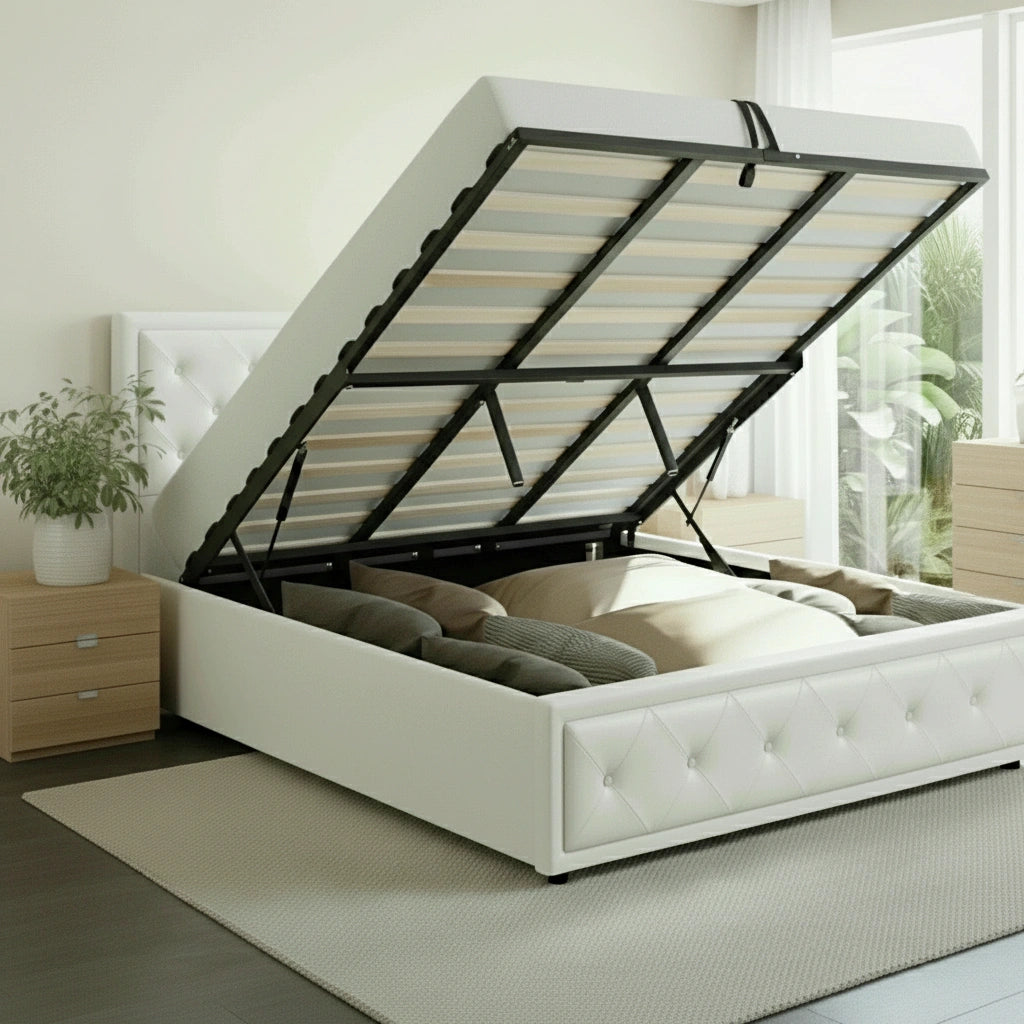 Fiori Luxury Gas Lift Storage Bed | Two In One Premium Modern Storage Bed Combo