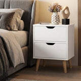 Nordi 2 Draw Wooden Bedside Table | Slim Scandi Style Wooden Bedside Table Unit