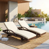 Amore Aquos Outdoor Cushioned Wicker Pool Loungers | Modern Adjustable Rattan Quality Day Bed Sun Loungers
