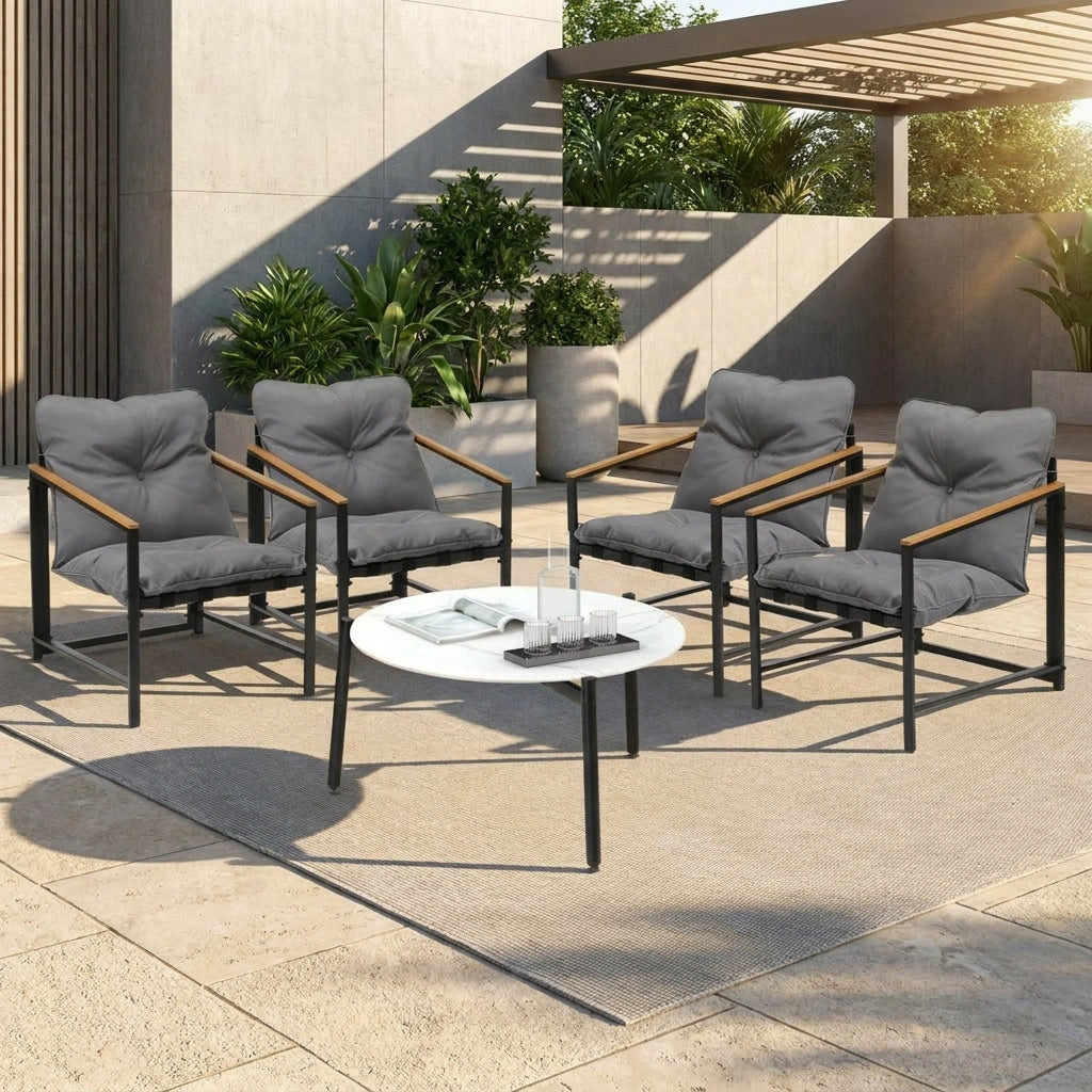 Romana 5pc Outdoor Lounge Sets | Designer Outdoor Table and Chairs Patio Set