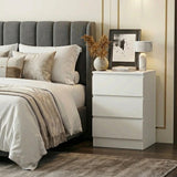 Santori Modern Fingerpull Bedside Table | 3 Draw Ample Storage Bedside Cabinet
