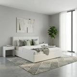 Premium Allure White PU Leather Gas Lift Storage Bed | Two In One Bed and Storage Combo Modern Design