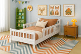 Reggio Luxe Premium Kids Timber Guard Bed | Single Size Childrens Wooden Gate Guard Bed