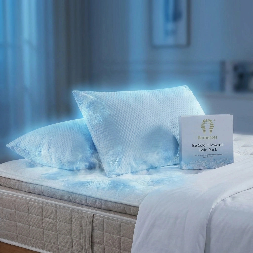 Set of Two Ramesses Super Cooling Ice Cold Pillowcases | Summer Cooling Sleep Pillowcases