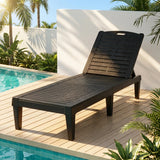 Madera 5 Tier Adjustable Modern Sun Lounge | Textured Weather Resistant Outdoor Pool Lounger