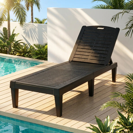 Madera 5 Tier Adjustable Modern Sun Lounge | Textured Weather Resistant Outdoor Pool Lounger