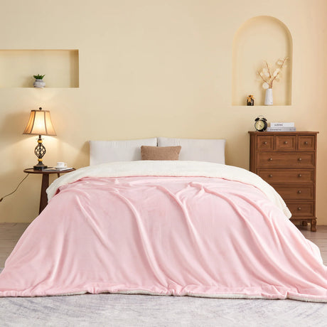 Luxiore Super Warm Soft Mink Flannel Sherpa Fleece Blanket | 480GSM Reversible Two Sided Winter Blanket