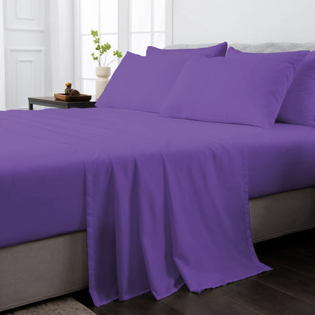 Luxiore 2000TC Breathable Cooling Bamboo Blend Sheet Set | Eco Friendly Anti Wrinkle Bamboo Sheets