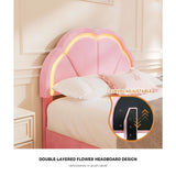 Mermaid Pink Plush Velvet LED Storage Bed | Beautiful Soft Touch LED Headboard 4 Draw Bed Frame