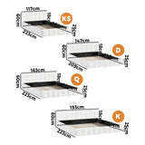 Botelia White Boucle Low Profile Bed Frame| Luxurious Tufted Premium Fabric Ground Bed