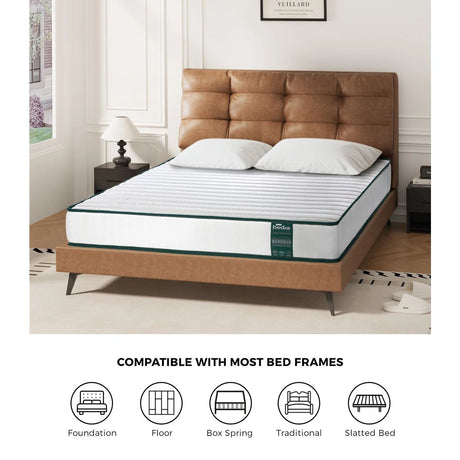 Sleep Luxe Extra Firm Dense 21cm Pocket Spring Mattress | Superior Back Support Very Firm Mattress