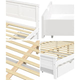 Aria Hampton White Wooden Bed Frame With Dual Drawers | Solid Modern Timber Bed High Quality Frame