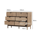 Centrum Aria 6 Drawer Tallboy Dresser | Modern Bedroom Storage Unit Cabinet