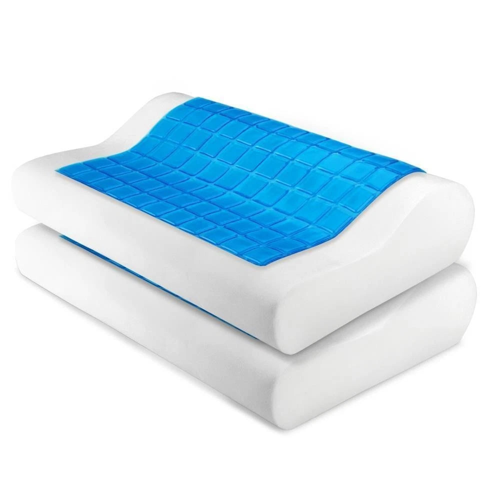 Extra Large Premium Curve Shaped Support Cooling Memory Foam Gel Pillow 62 x 38cm