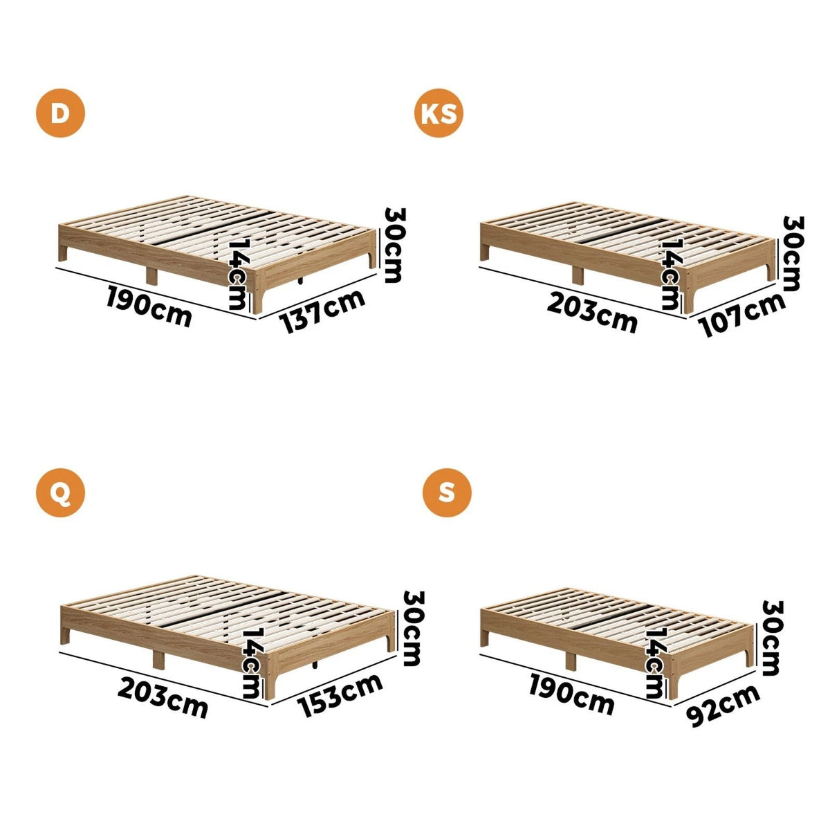 Gio Wooden Platform Bed Base | Minimalistic Sturdy Platform Bed