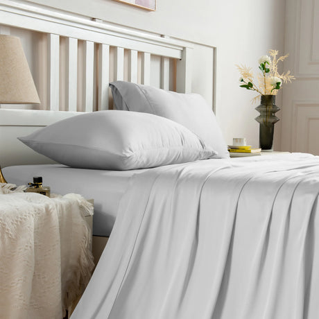 Luxiore Soft 100% Bamboo Eco Friendly Sheet Set | Breathable Silky Pure Bamboo Sheet Set