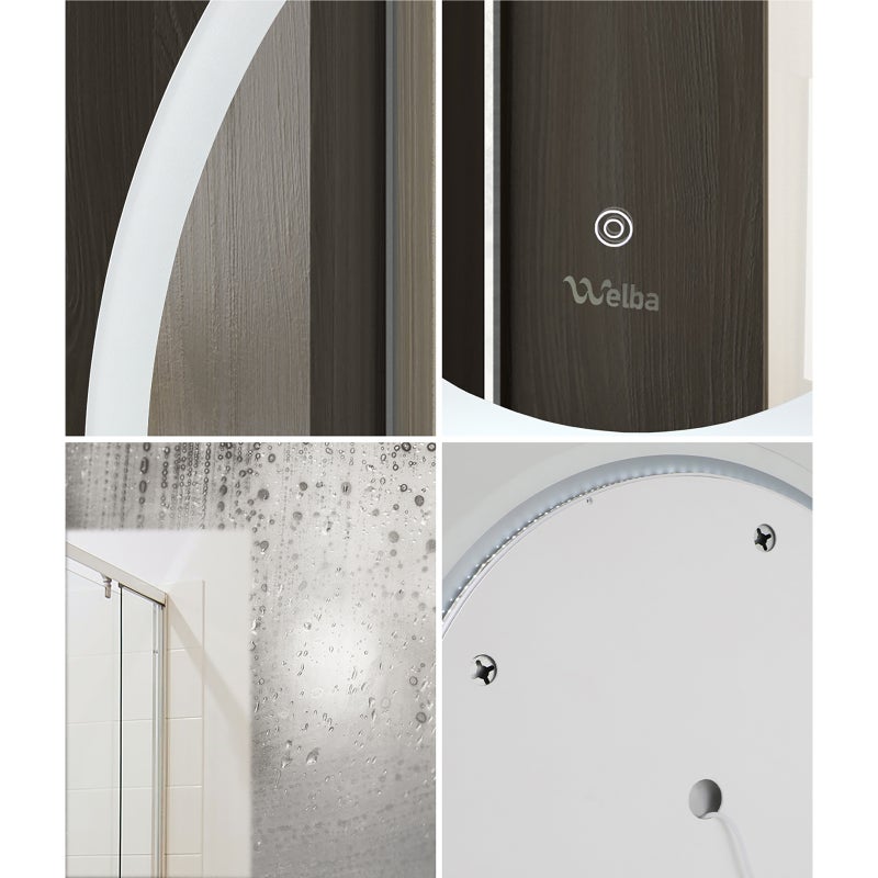 Lumiro Round Bathroom LED Mirror | Round Modern High Quality 3 Colour LED Bathroom Mirros | Easy Install Anti Fog