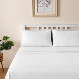 Luxiore 1800TC Super Soft Silky Brushed Microfibre Sheet Set | Luxury Pin Stripe Microfibre Sheets