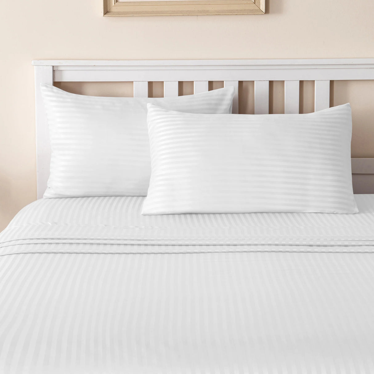 Luxiore 1800TC Super Soft Silky Brushed Microfibre Sheet Set | Luxury Pin Stripe Microfibre Sheets