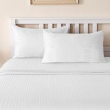 Luxiore 1800TC Super Soft Silky Brushed Microfibre Sheet Set | Luxury Pin Stripe Microfibre Sheets