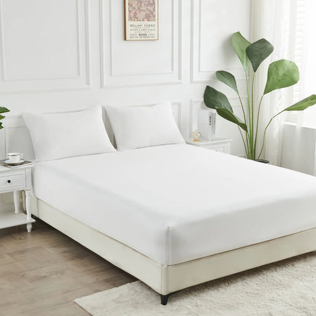 Luxiore 2000TC Breathable Cooling Bamboo Blend Fitted Sheet | 40cm Deep Eco Friendly Anti Wrinkle Bamboo Sheet