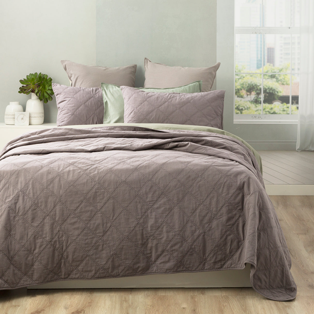Luxury 3pc Attwood Vintage Stone Washed Cotton Quilted Coverlet Set by Renee Taylor