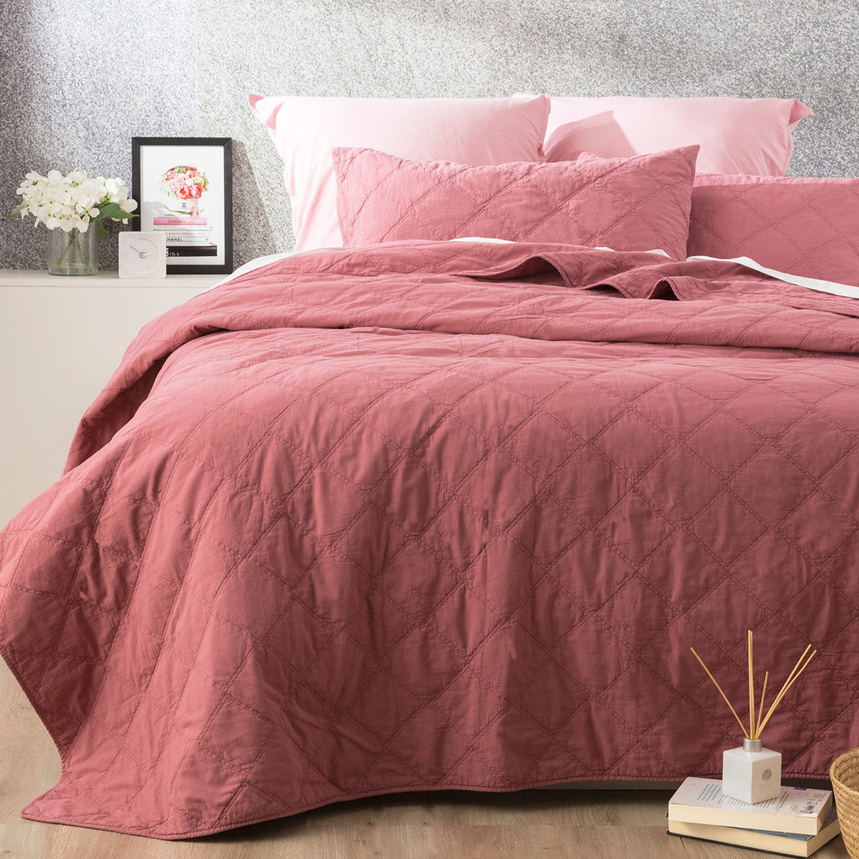 Luxury 3pc Attwood Vintage Stone Washed Cotton Quilted Coverlet Set by Renee Taylor