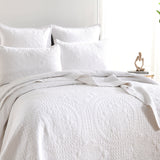 Textured Jacquard Blanco Zio 3pc Coverlet Set in White by Renee Taylor | Beautiful Oversized Coverlet