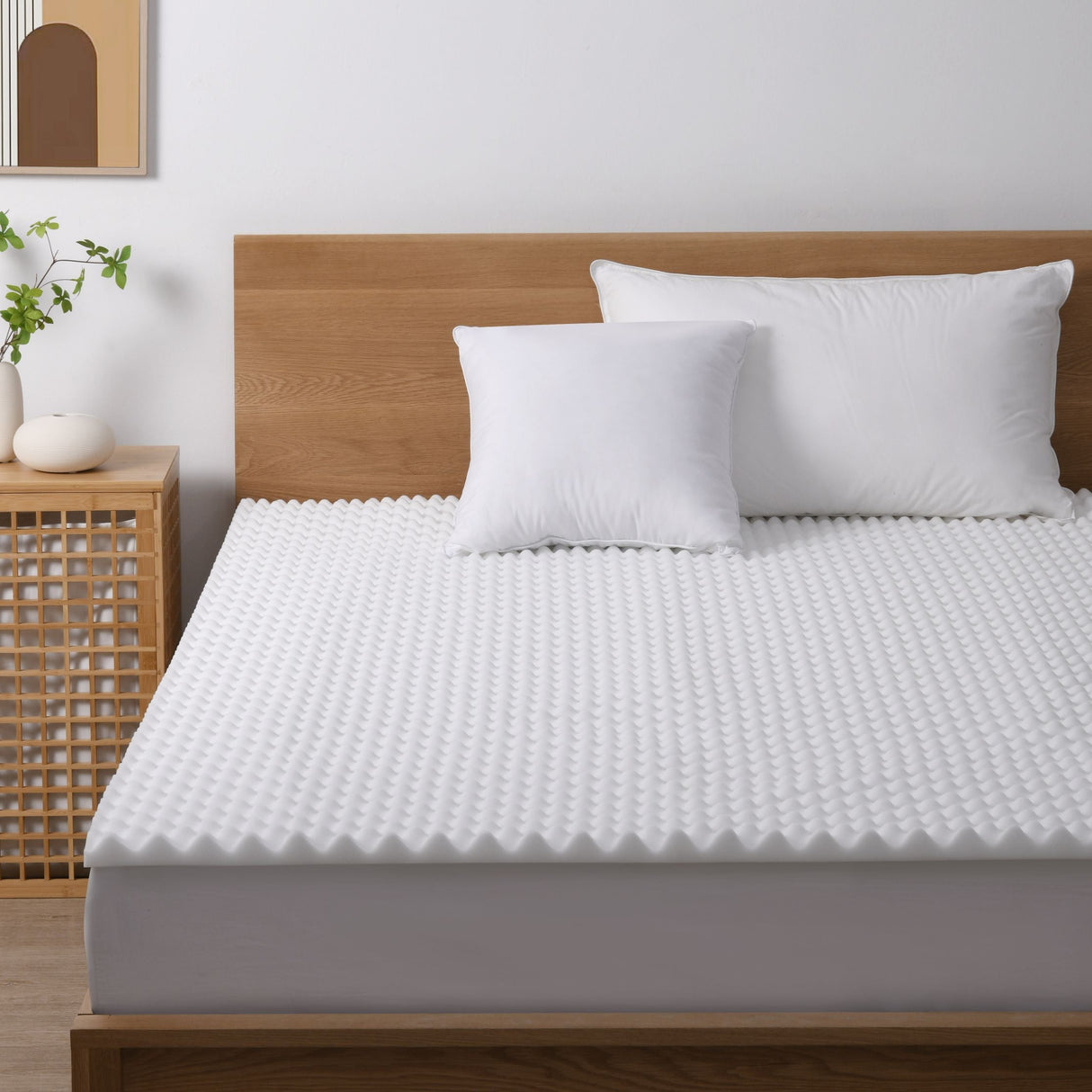 Luxore Deluxe Soft Egg Crate Convoluted Foam Underlay | Soft Foam Mattress Topper Cover