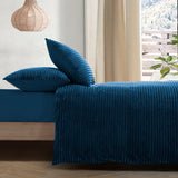 Luxore Warm Embossed Teddy Fleece Quilt Cover Set | Plush Teddy Fleece Duvet Cover Set