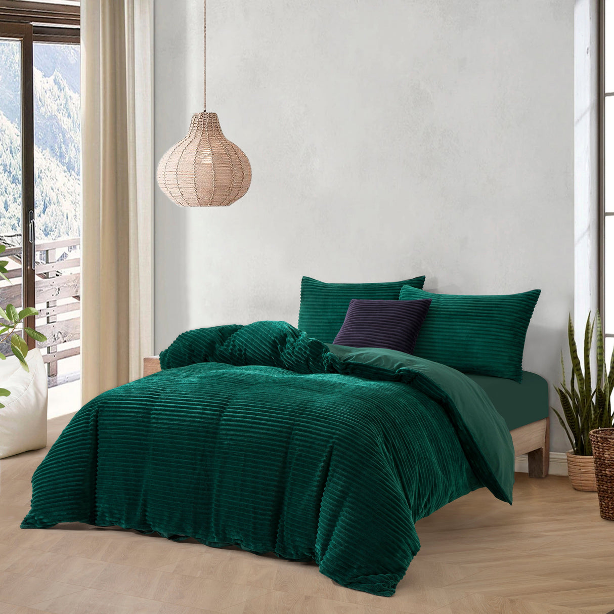 Luxore Warm Embossed Teddy Fleece Quilt Cover Set | Plush Teddy Fleece Duvet Cover Set