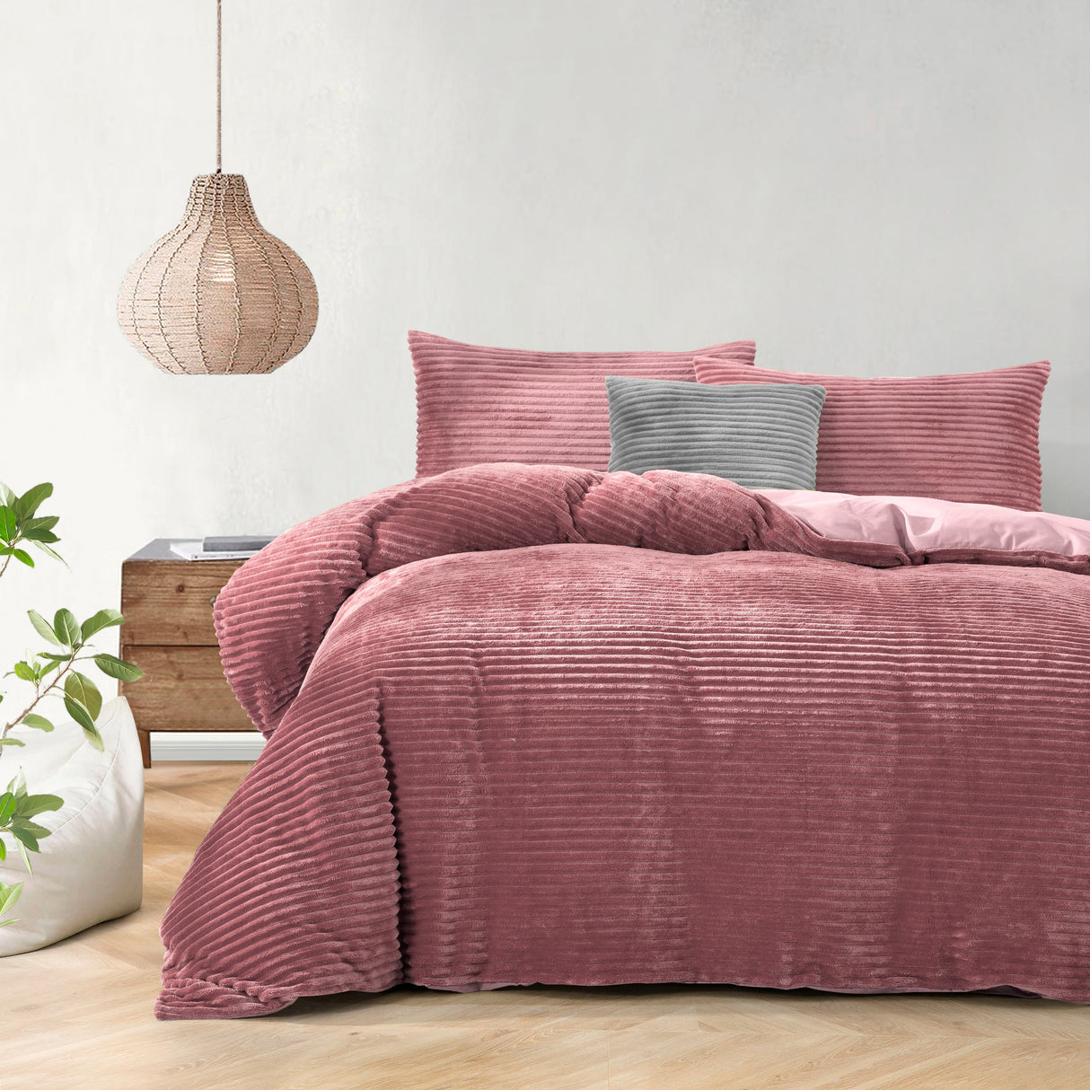 Luxore Warm Embossed Teddy Fleece Quilt Cover Set | Plush Teddy Fleece Duvet Cover Set