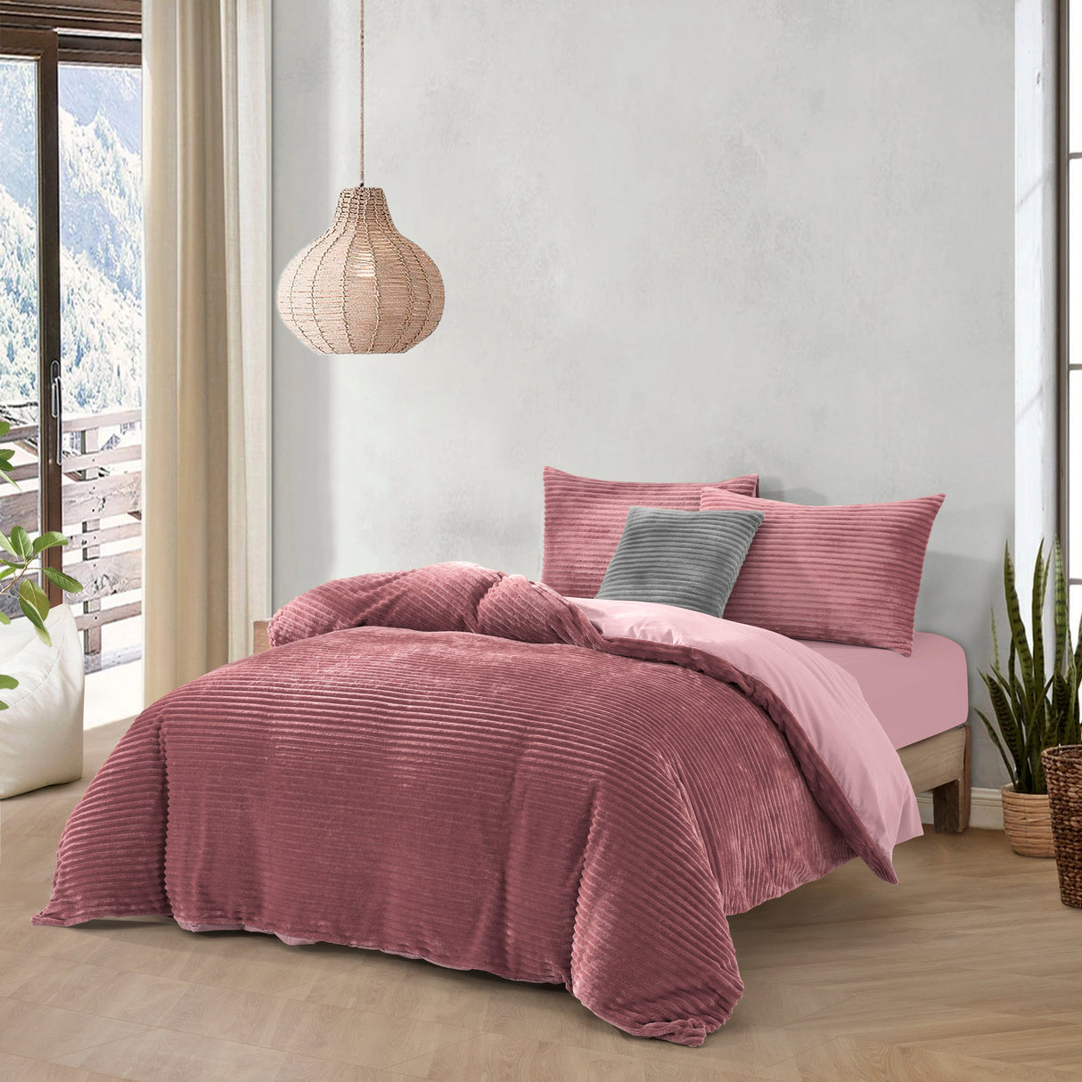 Luxore Warm Embossed Teddy Fleece Quilt Cover Set | Plush Teddy Fleece Duvet Cover Set