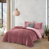 Luxore Warm Embossed Teddy Fleece Quilt Cover Set | Plush Teddy Fleece Duvet Cover Set