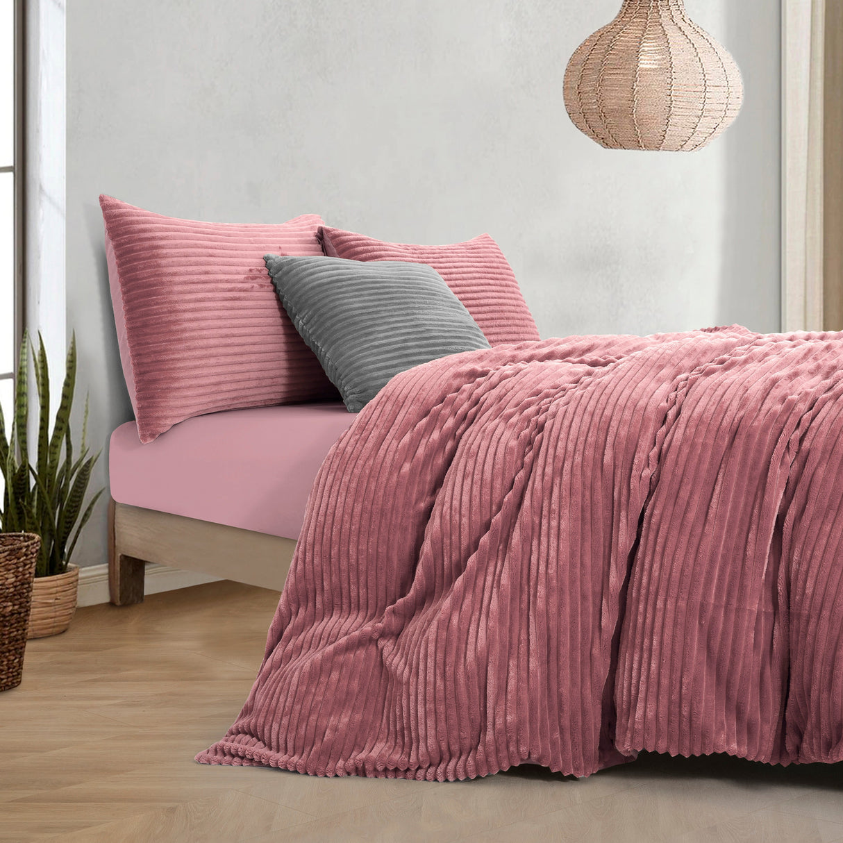 Luxore Warm Embossed Teddy Fleece Quilt Cover Set | Plush Teddy Fleece Duvet Cover Set
