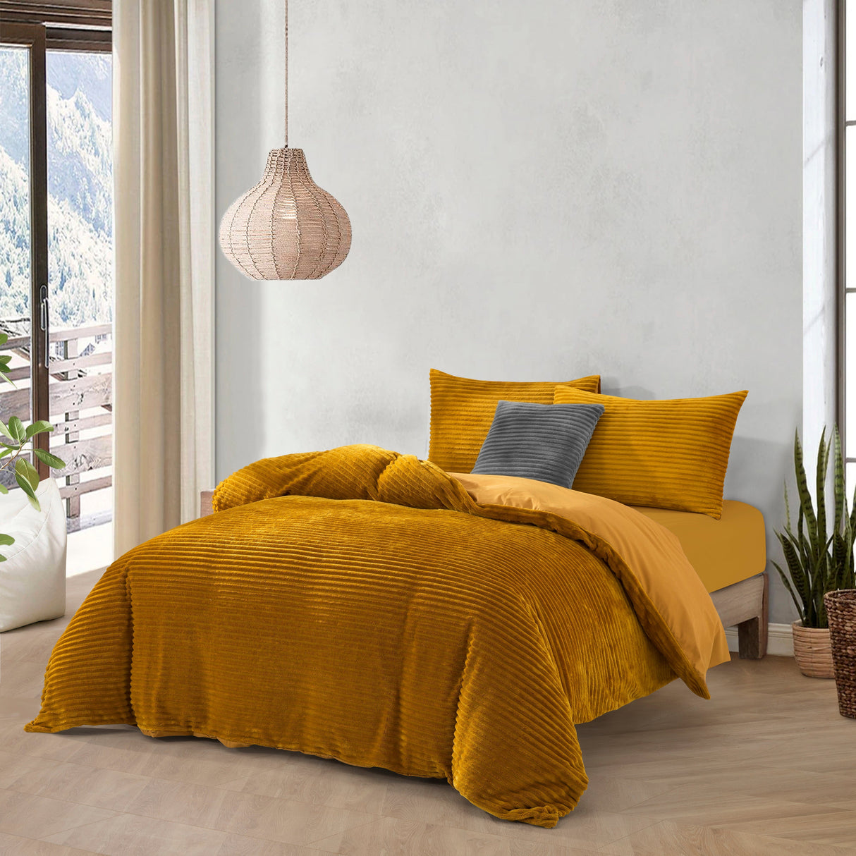 Luxore Warm Embossed Teddy Fleece Quilt Cover Set | Plush Teddy Fleece Duvet Cover Set