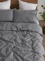 Luxore Linen & Cotton Blend Quilt Cover Set Grey