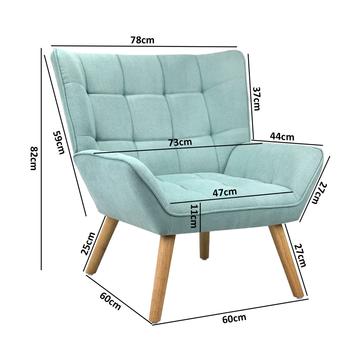 Mille Modern Fabric Accent Tub Armchair | Extra Large Soft Fabric Upholstered Lounge Chair