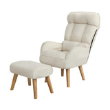 Lana Fabric Lounge Chair And Ottoman Stool | Swivel Seat Recline Extra Soft Armchair and Ottoman Set