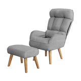 Lana Fabric Lounge Chair And Ottoman Stool | Swivel Seat Recline Extra Soft Armchair and Ottoman Set