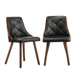 Set of 2 Gianni Deluxe Padded Dining Room Chairs | Wooden Back Padded Modern Dining Chairs