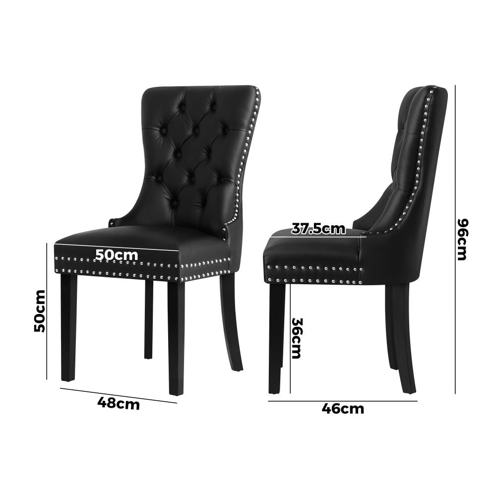 Set of Two Amelia Velet Soft Tufted Dining Chairs | Premium Plush Dining Chairs
