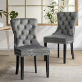 Set of Two Amelia Velet Soft Tufted Dining Chairs | Premium Plush Dining Chairs